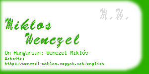 miklos wenczel business card