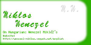 miklos wenczel business card